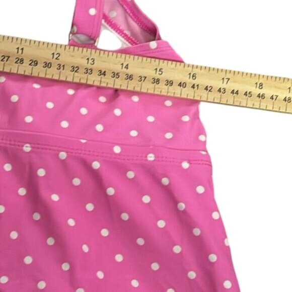 Pink Polka Dot Tankini Swim Top CATALINA Plus Size 2X 18W-20W Adjustable Straps - Picture 6 of 7